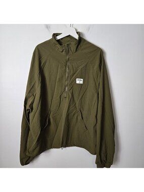 Staple Pigeon Size L Anorak Jacket Windbreaker STPL Olive Green 1/4 Zip Pullover